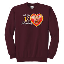 Load image into Gallery viewer, Will You V My Valentine? Youth Crewneck Sweatshirt
