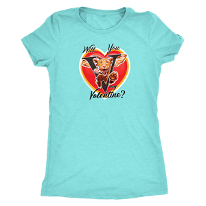 Will you V my Valentine? Women's teal shirt by super vizsla