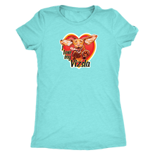 Load image into Gallery viewer,  a women&#39;s light teal tee featuring the I love my Vizsla design on the front
