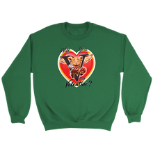 Load image into Gallery viewer, Will You V My Valentine? Super Vizsla Crewneck Sweatshirt
