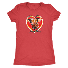 Load image into Gallery viewer, Will you V my Valentine? Women&#39;s red shirt by super vizsla
