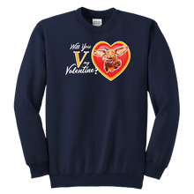 Load image into Gallery viewer, Will You V My Valentine? Youth Crewneck Sweatshirt
