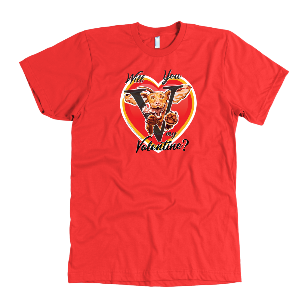 Will You V My Valentine? Super Vizsla Men's T-Shirt