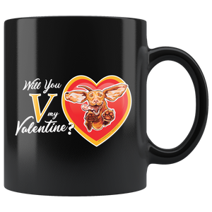 Will You V My Valentine? Super Vizsla 11oz Mug