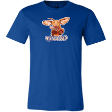 Load image into Gallery viewer, Front view of a men&#39;s royal blue t-shirt featuring the Vizsla Dad design
