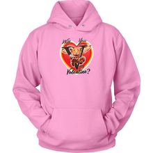Load image into Gallery viewer, Will You V My Valentine? Super Vizsla Unisex Hoodie &lt;3
