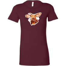 Load image into Gallery viewer, a plum Bella women&#39;s t-shirt with the original super vizsla dog design
