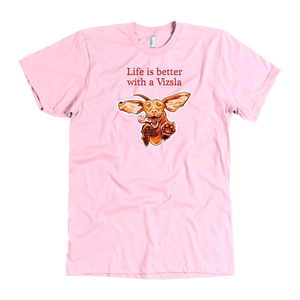 Life is better with a Vizsla - Hungarian Vizsla Mens Tshirt for V lovers